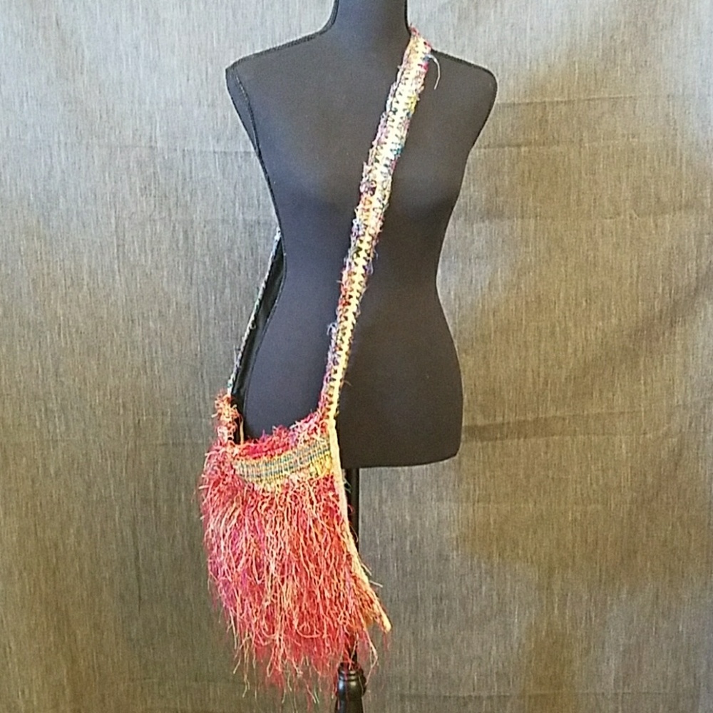Silk cross body bag
